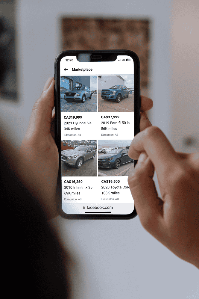 Shopping for car on facebook marketplace on iPhone